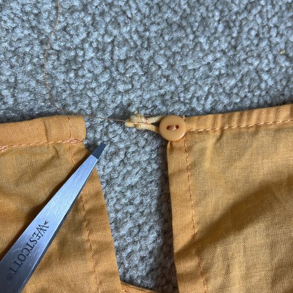 NWT HYFVE Woman's Orange Babydoll Blouse Ruffled Crop Top M lantern sleeve‎ - Picture 10 of 11